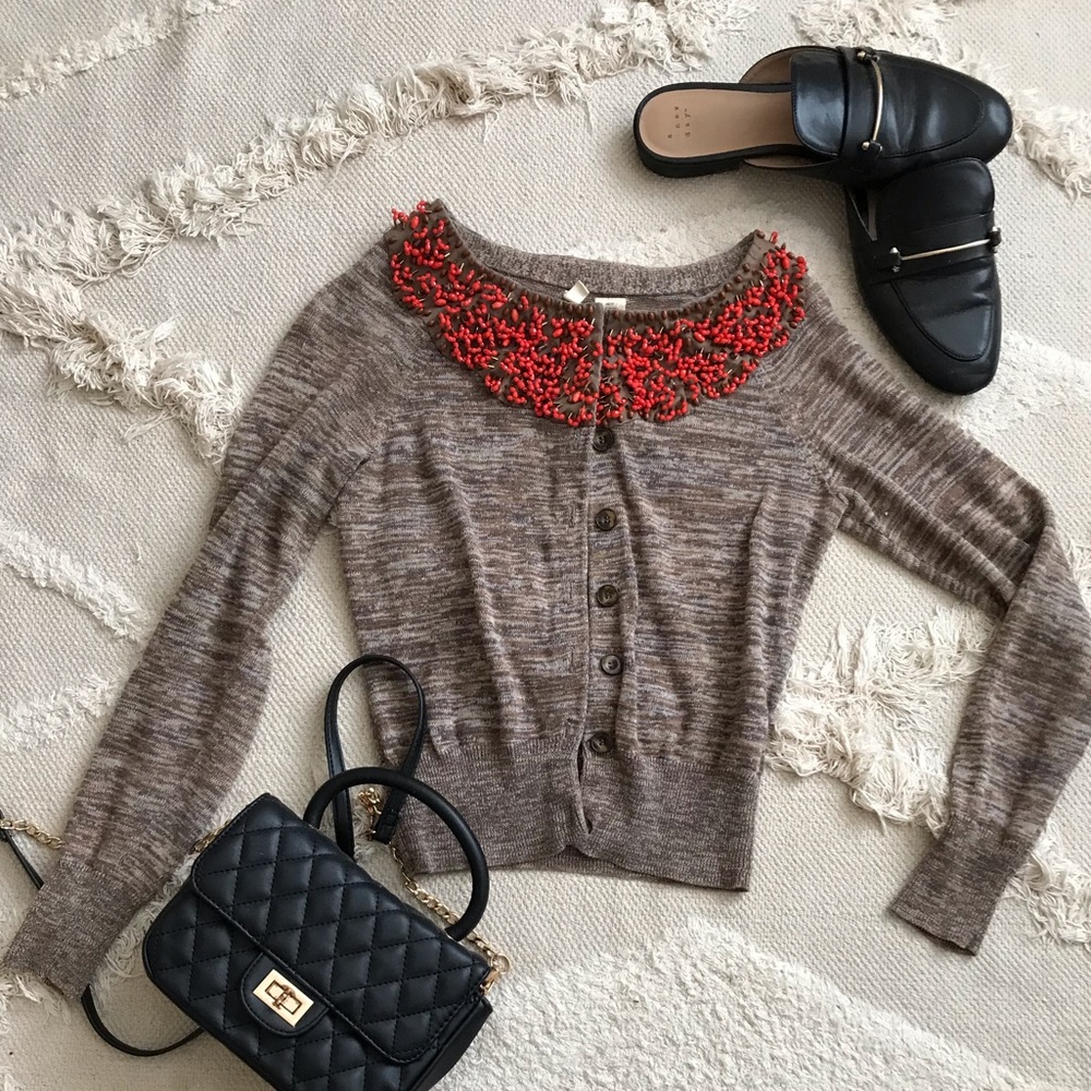 Anthropologie Cardigan with Beaded detail